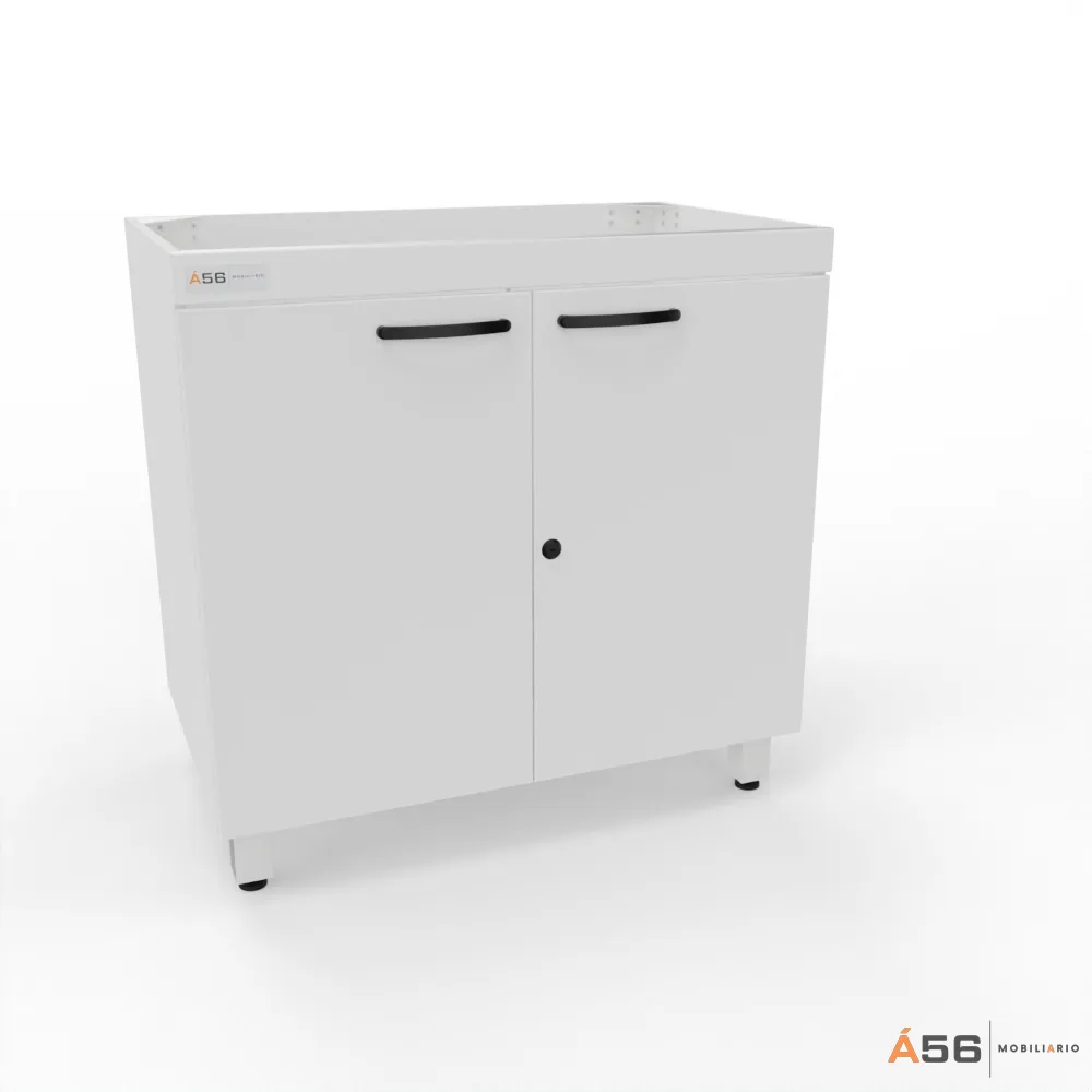 GABINETE ALMACENAMIENTO BAJO 2 PUERTAS MDP RH15 BLANCO - 90X55X89 CM