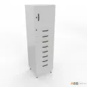 GABINETE 8 CAJONES 1 PUERTA PARA MUESTRAS Y CONTRAMUESTRAS EN ACERO GALVANIZADO - 60X60X210